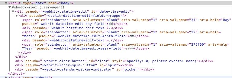 Datepicker Shadow DOM