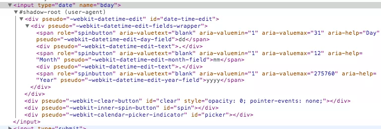 Datepicker Shadow DOM