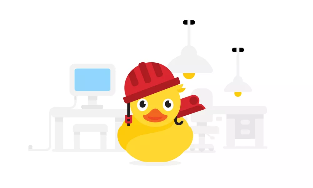 A rubber duck using frameworks