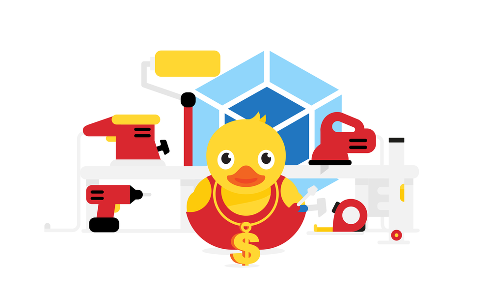 A rubber duck usign all the JavaScript tools