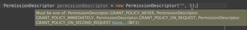 Warning example