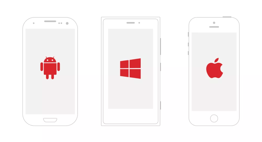 iOS, Android and Windows phone mockups