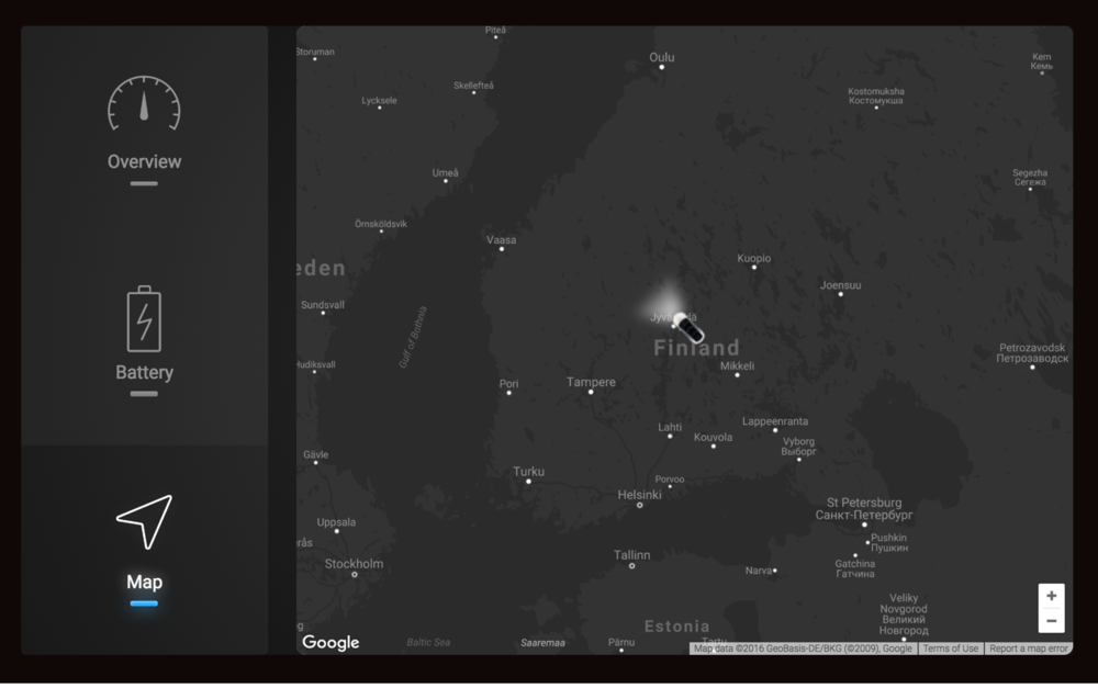 Tesla widget map