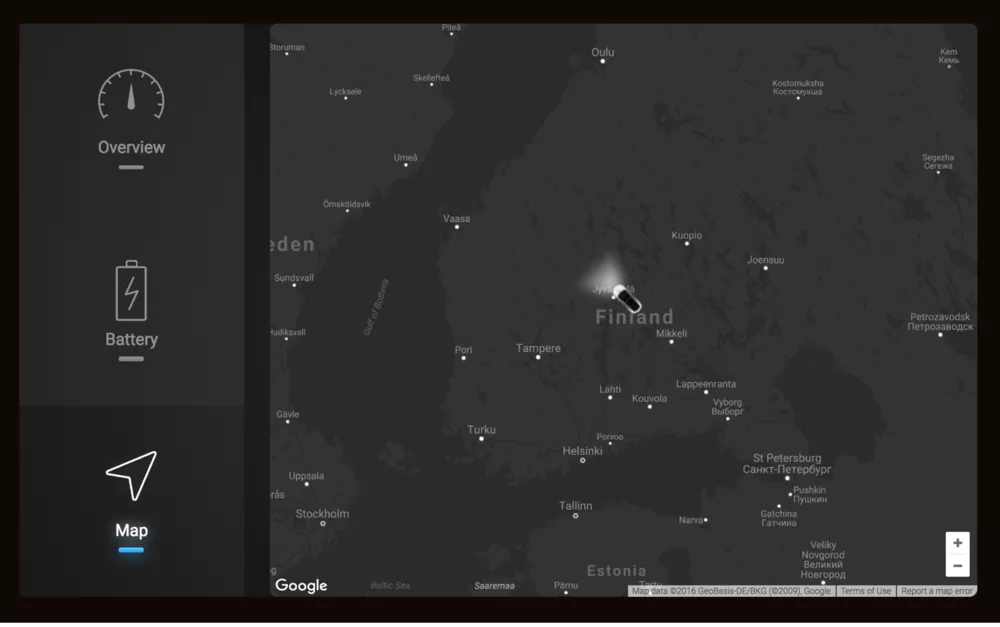 Tesla widget map