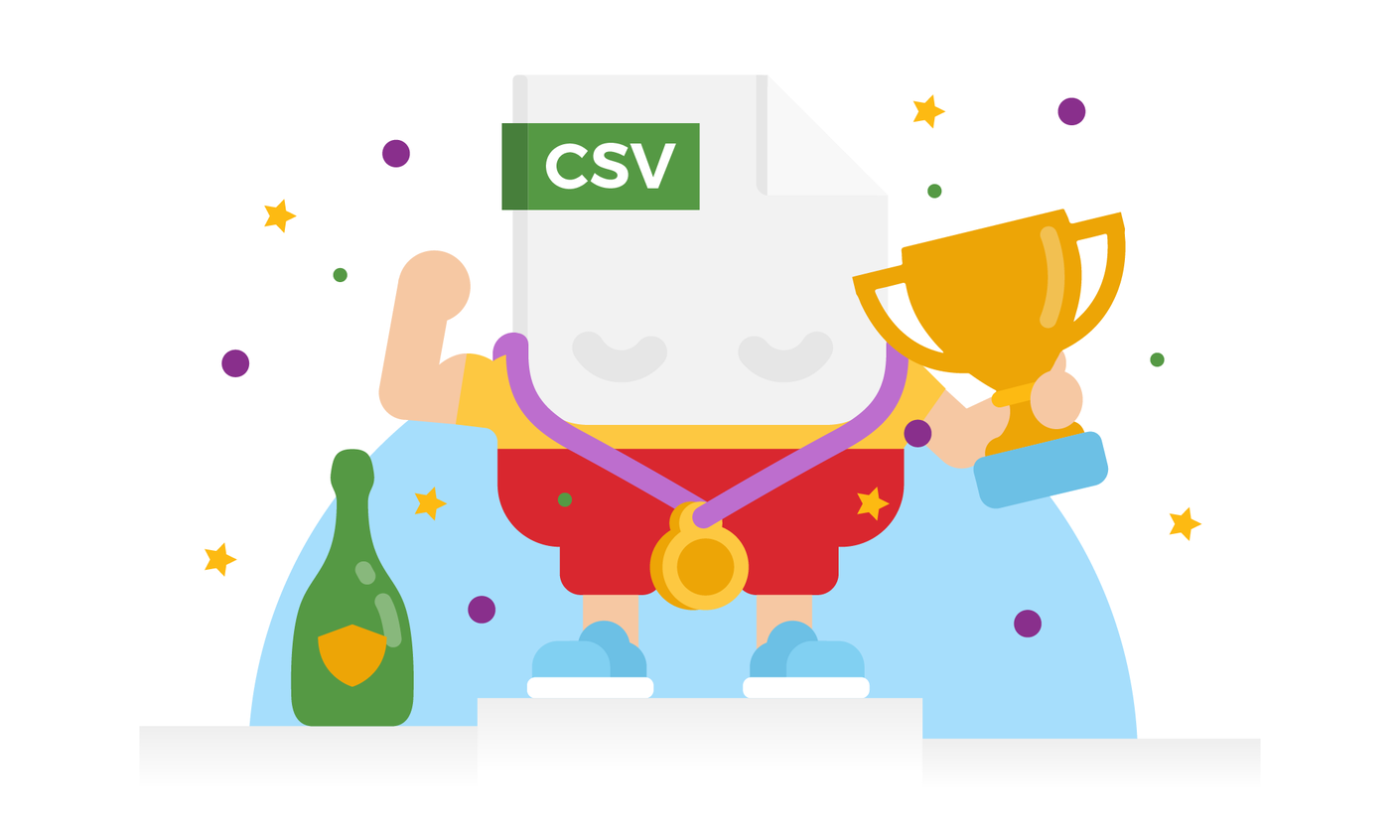 CSV import success trophy