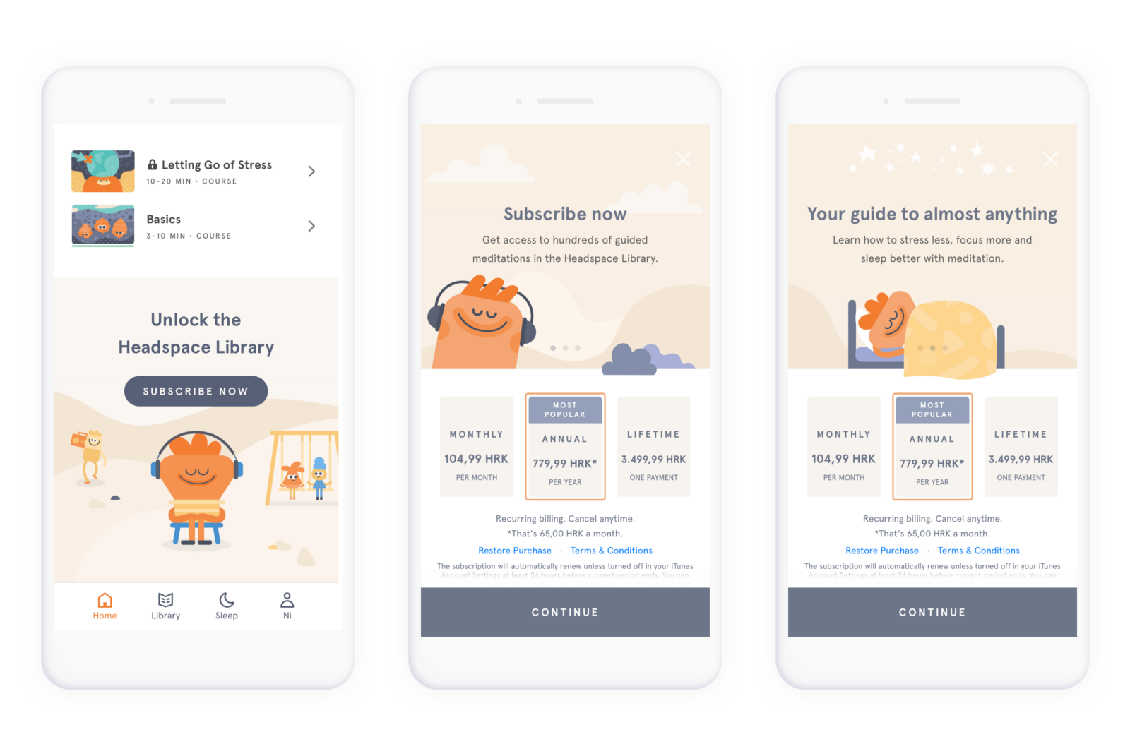 Headspace — onboarding onto premium account