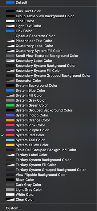 iOS 13 system colors in the storyboard