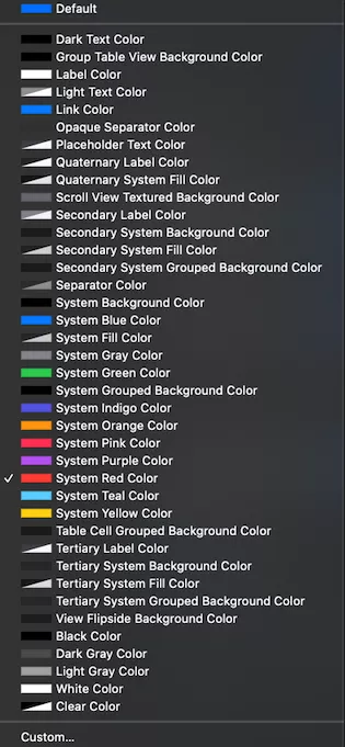 iOS 13 system colors in the storyboard