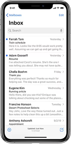 Apple mail in action