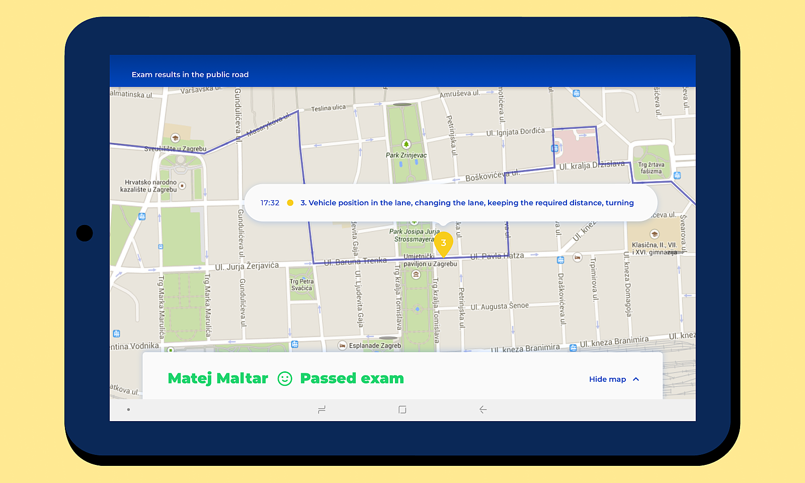 Driving route overview