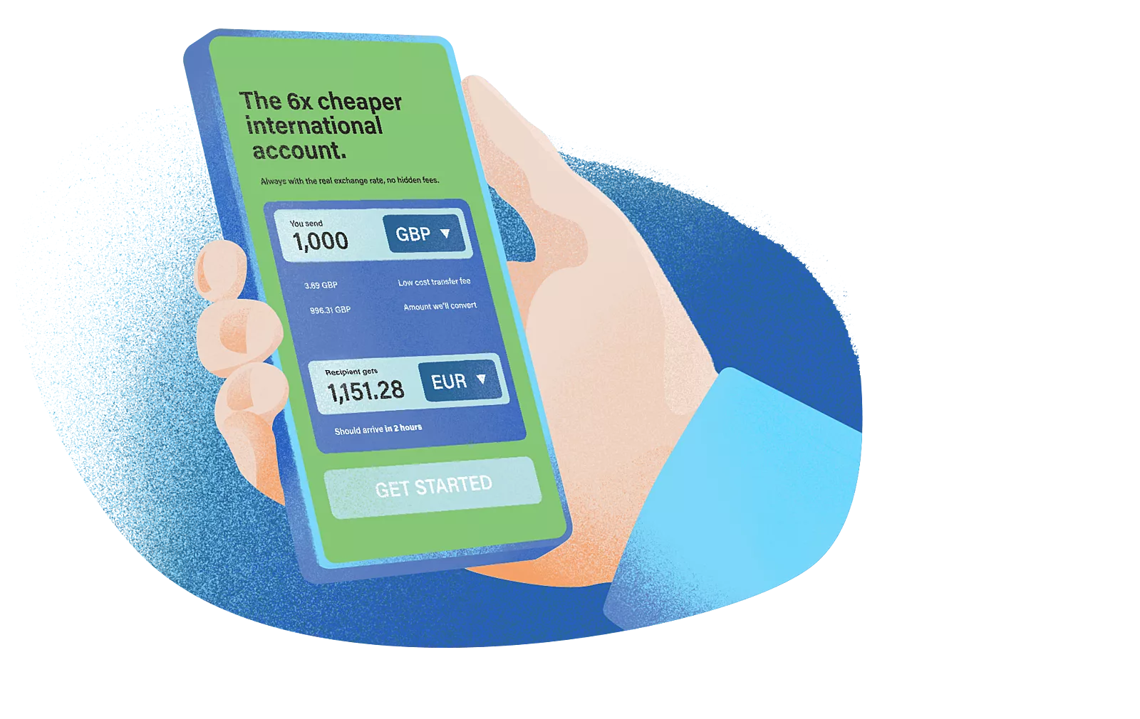 Illustration of a acreenshot from a stock-trading app