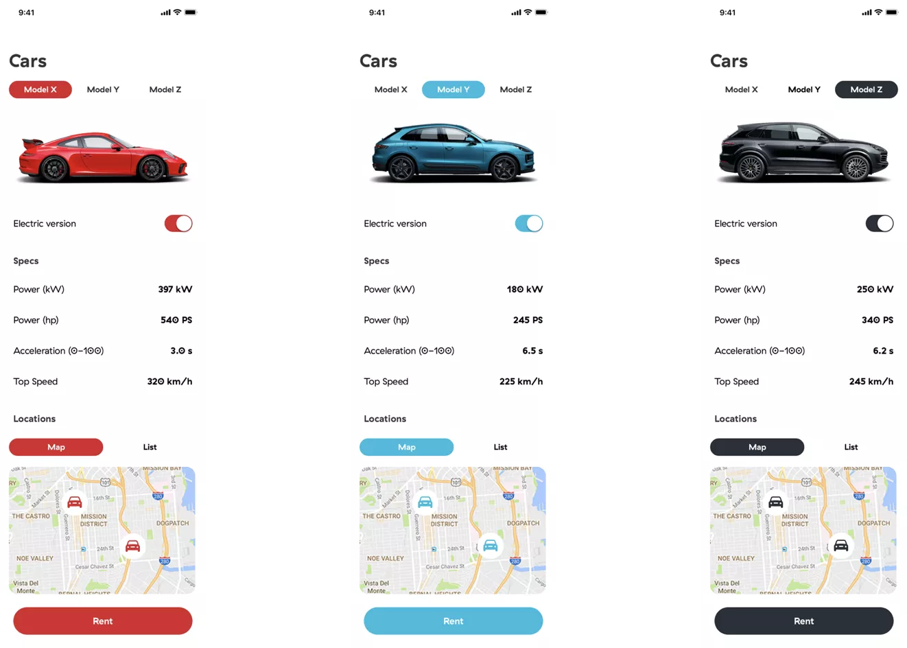 Color-coded vehicles