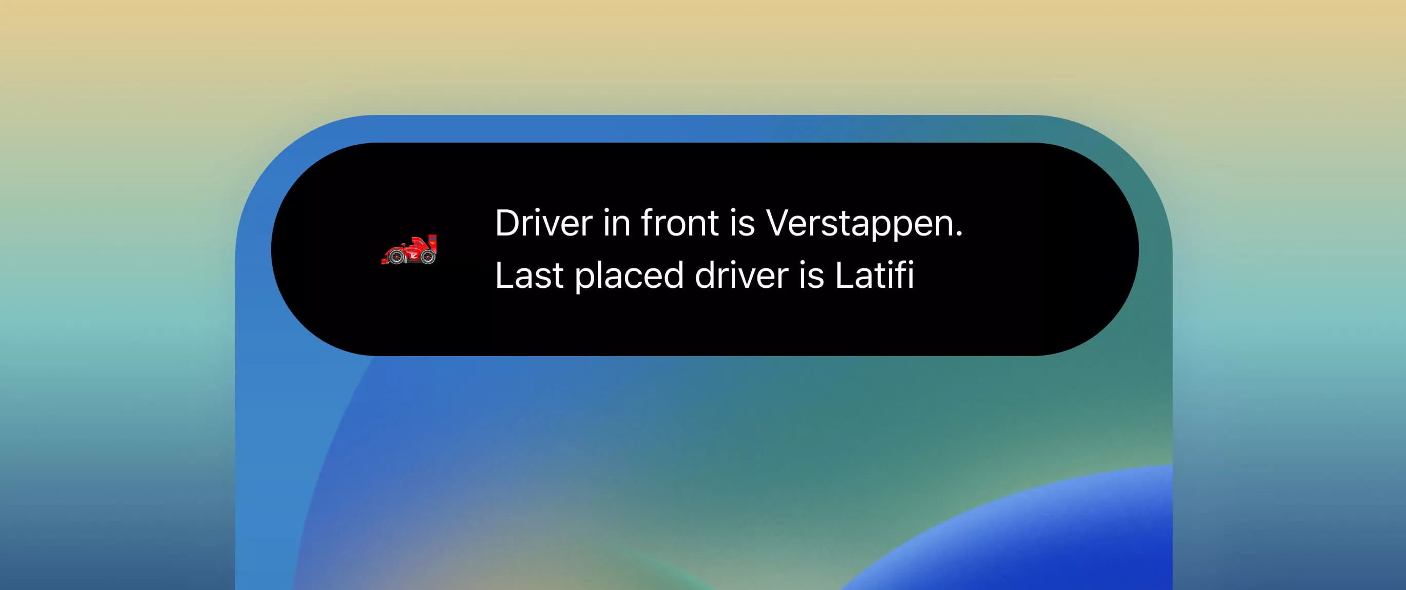 iOS Live Activity Expanded view