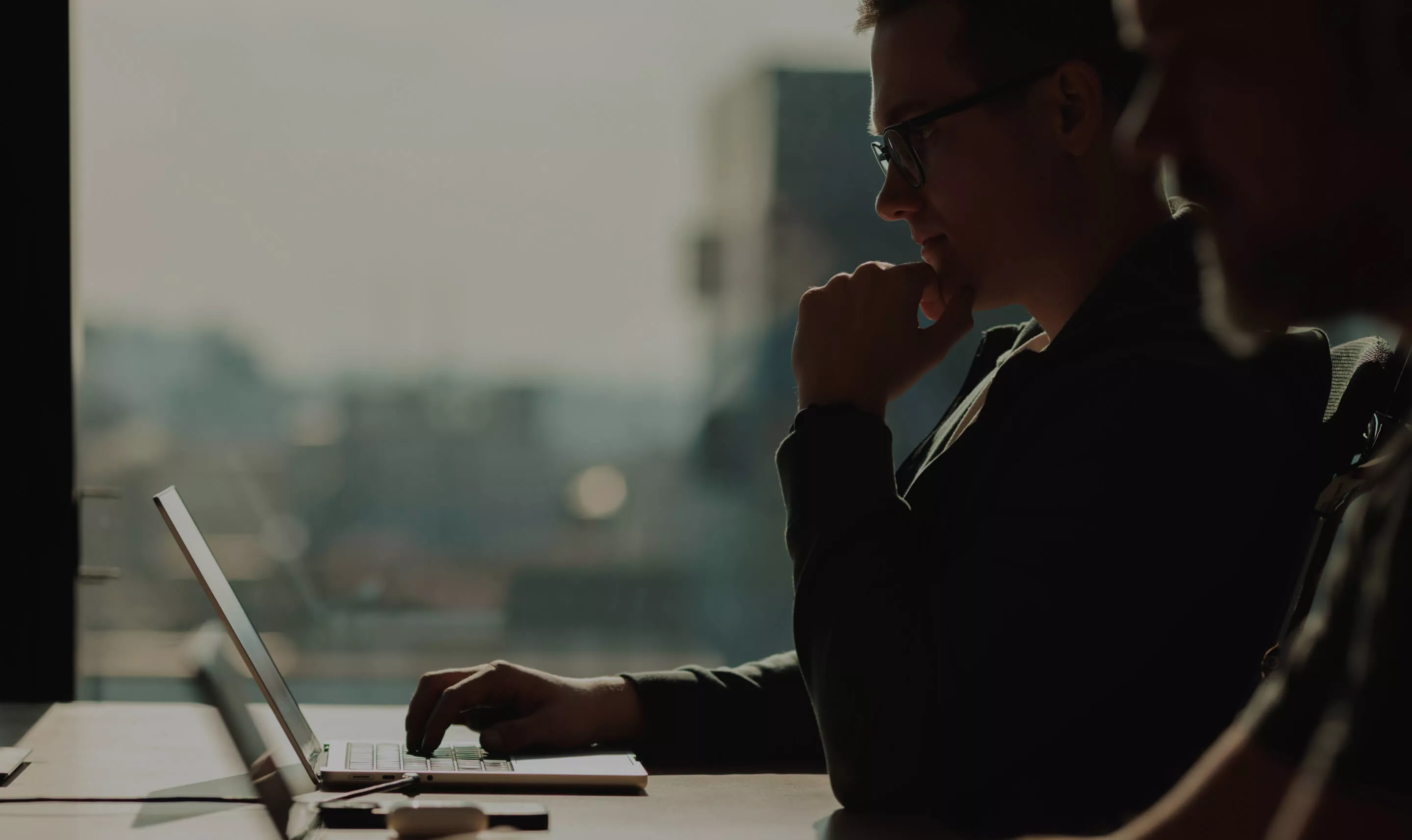 Two web developers working on enterprise software development services