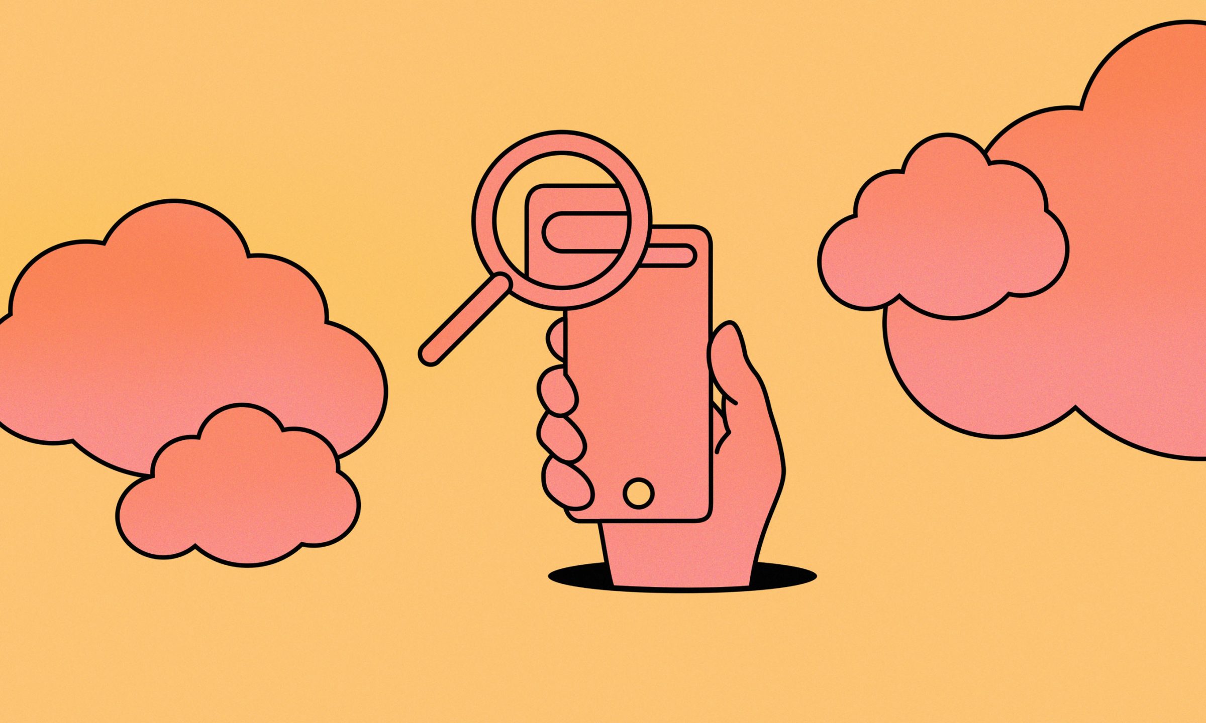Magnifying glass over mobile phone symbolising accessible product design audit