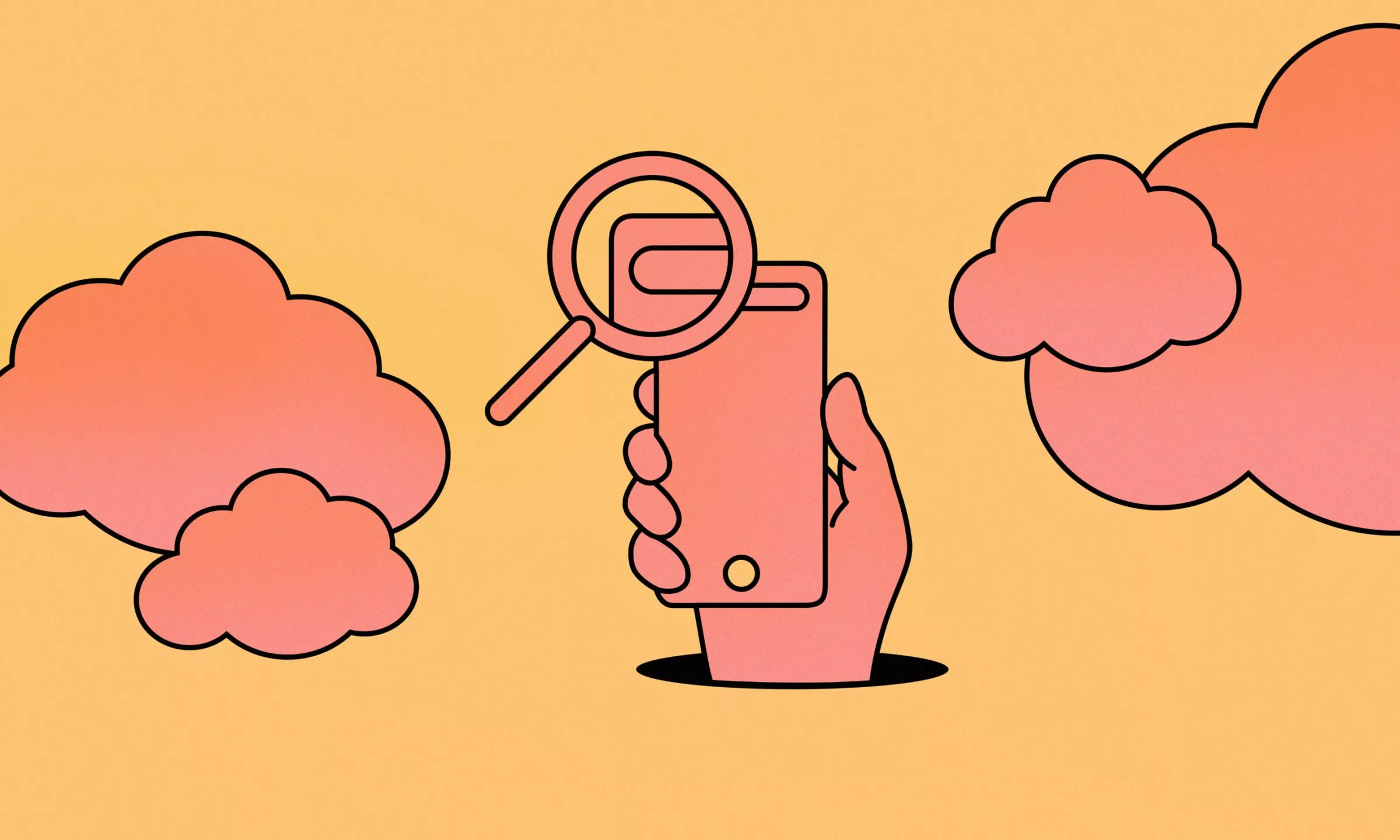 Magnifying glass over mobile phone symbolising accessible product design audit