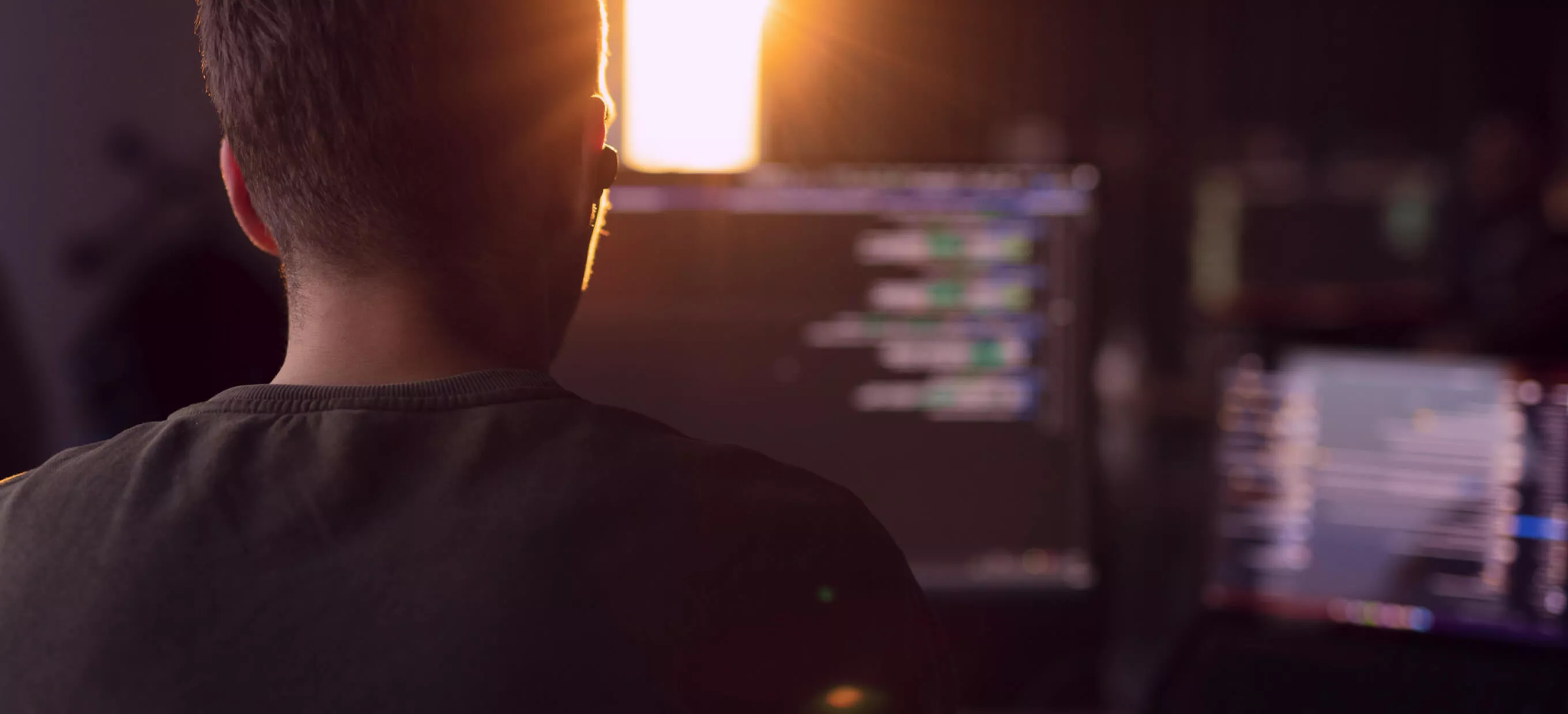 Cloud native application development programmer working on a client's app